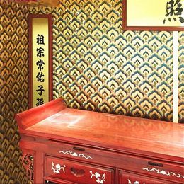 Wallpapers Wellyu Chinese Classical Wallpaper KTV Decoration El TV Background Wall Paper Buddhist Temple Auspicious Gold Foil