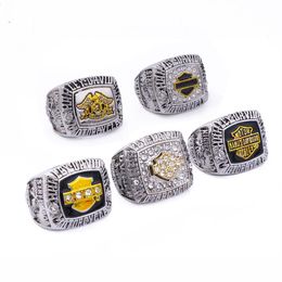 Wedding Rings 5 pc Box set H arle y -Davidso n Motorcycle Retro Ring Championship Ring 8-13 size 231124