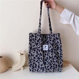 Evening Bags Corduroy Shoulder For Women 2023 Leopard Print Designer Handbags Girls Shopper Reusable Casual Purses Totes Wholesale