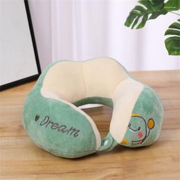 Pillow Cute U-Shaped Neck Detachable Washable Protect Cervical Memory Cotton Car Sleeping Headrest 2023