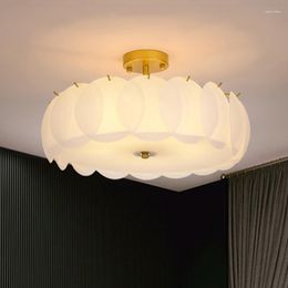 Chandeliers Modern Light Luxury Round Glass Ceiling Chandelier Living Room Decoration Bedroom Study Led Indoor Lighting For Home