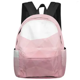 Backpack Geometric Triangle Pink Gradient Women Man Backpacks Waterproof School For Student Boys Girls Laptop Bags Mochilas