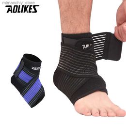 Ankle Support AOLIKES 1 Pcs Professional Ank Support Adjustab Elastic Anti Sprain Ank Protector Sport Fitness Ank Guard Bandage Q231124