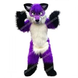 Adult Size Purple Wolf Fox Mascot Costumes Halloween Cartoon Character Outfit Suit Xmas Outdoor Party Festival Dress Promotional Advertising Clothings