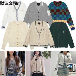Letter Embroidered Vneck Casual Cardigan Knitted Sweater for Female Celebrities in the Minimalist Style