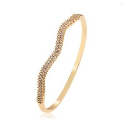 Bangle MxGxFam Zricon Bracelet For Women Fashion Jewelry Gold Plated 18 K No Skin Allergy Nickel Free