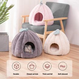 Cat Beds Style Bed Flannel Round Plush Warm Pet Cushion Pad Mat Puppy Soft House For Small Dogs Cats