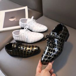 Sneakers Boys Leather Shoes Kids Flats Causal Children s Wedding for Toddlers Black Fashion Student Non slip School Performance 231123