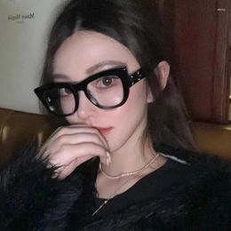 Sunglasses Retro Cat Eye Glasses Frame Women Ins No Makeup Plain Men Eyewear Cute Decorative Computer