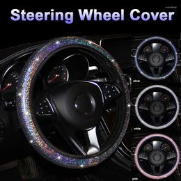 Steering Wheel Covers Universal Car Crystal Diamond Shiny Protective Cover Accessories Decoration