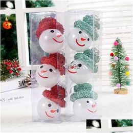 Christmas Decorations Cartoon Face Ball Wholesale Field Arrangement Decorative Gift Tree Pendant Ornaments Drop Delivery Home Garden Dhy8A