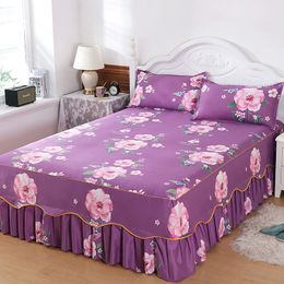 Bed Skirt High Quality Non-slip Bed Skirt Home Non-slip Simmons Protective Cover Bedspread bed Skirt 2 Pillowcases 230424