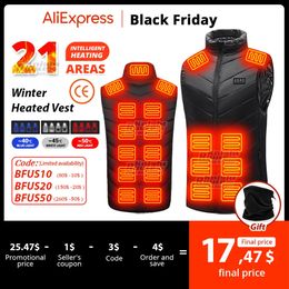 Women's Vests 21 Areas Self Heated Vest Heating Jacket Men Motorcycle Thermal Women's USB jacket Heated Vest Warm Clothing Fishing Winter 231123