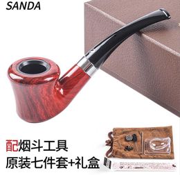 Smoking Pipes Small Pipe Set Durable Bakelite Small Hammer Pipe Circulation Philtre Curved Accessory Gift Box