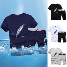 Gym Clothing Fashion Summer Tracksuit Knee Length Men Elastic Waistband Activewear Male Casual T-shirt Shorts