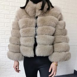 Women's Down Parkas Maomaokong 2023 Natural Real Fur Coat Raccoon Jacket Women Winter Leather Luxury Beige Female Furry Vest With Collar 231123