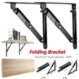 New 6/8-inch Adjustable Wall Mounted Triangle Folding Corner Bracket Table Bench Support Organizable Foldable Wall Shelf