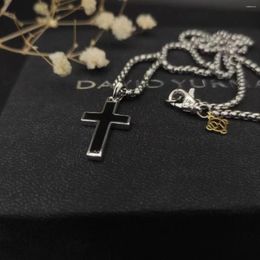 Pendant Necklaces Sterling Collection Classic Gemstone Cross Six Star Sword Men's And Women's Couple Necklace Jewelry