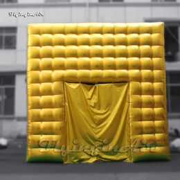 Luxury Large Golden Inflatable Tent Cubic Party Marquee 5m Airblown Structure For Outdoor Event