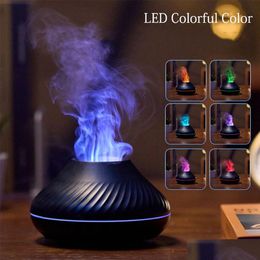 Decorative Objects & Figurines Decorative Objects Figurines Volcanic Flame Aroma Diffuser Essential Oil Lamp Use Electric Air Humidifi Othli