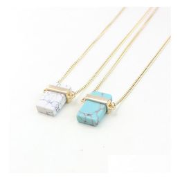 Pendant Necklaces Natural Stone Necklaces For Women Girls Rec Crystal Quartz Pendants Necklace Gemstone Jewellery Gift Drop Delivery Jew Dhq9L