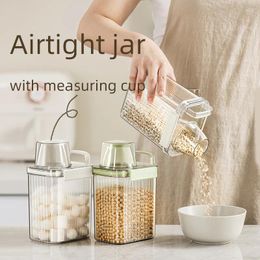 Storage Bottles Sealed Multigrain Tank With Measuring Cup Food Dried Fruit Tea Containers Coffee Bean Organizer Can Kitchen Tools