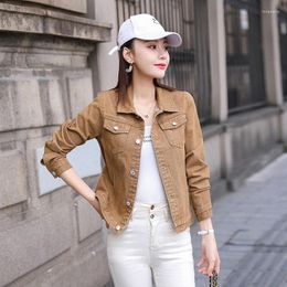 Women's Jackets Women's Denim Jacket Spring Bomber Outerwear Korean Style Clothes Parka Overwear Short Tops College Streetwear