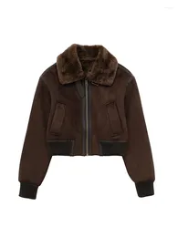 Women's Trench Coats Winter Fur Suede Sheepskin Jacket Double Sided Loose Zipper Streetwear Parka Faux Leather Outerwear Female Coat