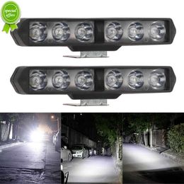 2Pcs 6LED Motorcycle DRL Flash Headlight Light High Brightness Lamp Spotlights Flashing Auxiliary Auto Electric Vehicle Scooters