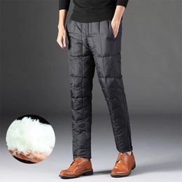 Other Sporting Goods 4XL Men Outdoor Winter Warm White Duck Down Pants Thicken Thermal Windproof Loose Trousers Climbing Hiking Fishing Sports 231123