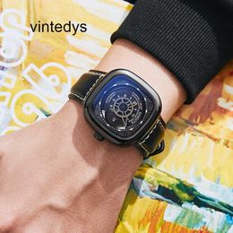 Luxury Watch New Strange Brand Watch Style Square Turntable Boys' Fashion Men's Versatile Belt Quartz