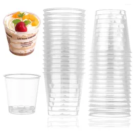 Disposable Cups Straws 30Pcs/Pack Round Reusable Plastic S Glasses Dessert Glass Drinks Wedding Party Decorations Supplies