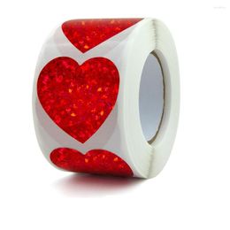 Gift Wrap 500 Pcs Love Valentine's Day Stickers Sealing Red Luminous Flash Heart Decoration Self-adhesive Label