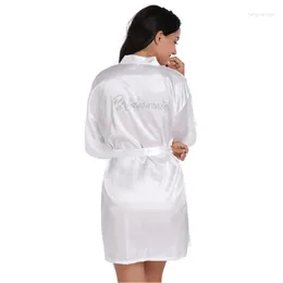 Women's Sleepwear Summer Women Nightgown Bridesmaid Letter Pyjamas Half Sleeve Sexy Silk Thin Solid Colour Mini Party 13