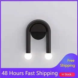 Wall Lamps Black Modern U Bedroom Bedside Living Room Hallway Sconce Light Fixtures Background Decoration Indoor Home Luminaire