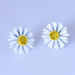 Stud Earrings Earing Real Tin Alloy Brinco Brincos Daisy 2023 Fashion Simple And Small Fresh Versatile Fairy Flower In Summer