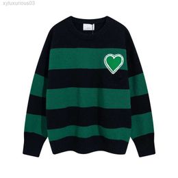 Designer Sweater Man Woman Three Black and White Stripe Rainbow Colour Womens Knit Love a Low Collar Fashion Letter Long Sleeve Clothes 20s