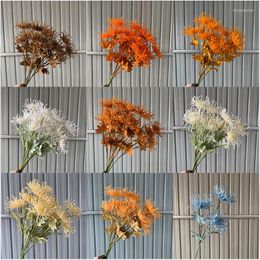 Decorative Flowers Simulated Flower Needle Pad Coloured Crab Claw Chrysanthemum Home Outdoor Garden Wedding Decoration Floral Ornaments