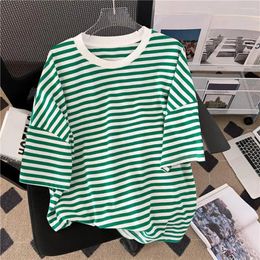 Women's Tracksuits Stylish Women Tee Shirt Shorts Suit Striped Womenswear Soft Ladies Casual Short Pants