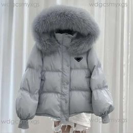 Doudoune Pra Designer di lusso giacca pranda Piumino da donna Parka Marchi Fashion Lady Sciolto ispessito Corto volpe Collo di pelliccia grande Piumino d'anatra bianco Capispalla Cappotti