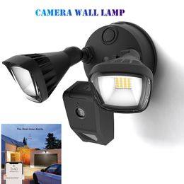 Outdoor wall lamp Smart Lighting Flood Light wifi Dual Lighting Security Home Camera Floodlight, Motion-Activated 2500 lumens, HD live view, Works with Tuya, garage