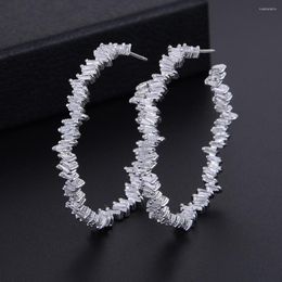 Stud Earrings Luxury 925 Silver Iregular Geometry Circle Trendy White Simulated Diamond Gemstone Women Wedding Jewelry Addiction