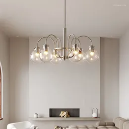 Chandeliers Modern LED Dining Room Chandelier Nordic Simple Living Bedroom Hanging Lights Kitchen Glass Decorative Lighting