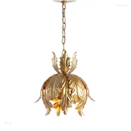 Chandeliers European Style Gold Wrought Iron Old Chandelier Aisle Corridor Guest Restaurant Entrance Bedroom Lotus Creative Chan