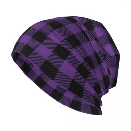 Berets Plaid (purple/black) Knit Hat Hip Hop Tea Hats Party Cosplay Men's Women's