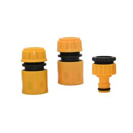 Watering Equipments 1/2 Inch Garden Hose Quick Connectors Stop Water Kit For 16mm Car Wash Gun Female 3/4 Adapter 1set