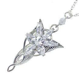 Chokers LOTR Arwen Evenstar Pendant Necklace Hobbit Fashion Princess Women Necklace Fan Gift High Quality 231124