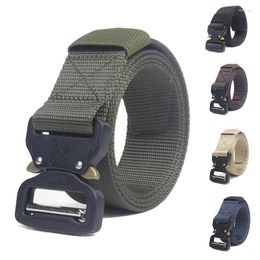 Waist Support Military Adjustable Men Tactical Belt Heavy Duty Nylon Gear With Metal Hunting Accessories 125cm