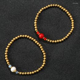 Bangle Pearl Coral Jewelry Women Gift High Quality Waterproof Steel Ball Matte Frosted 18k Gold Plated Stainless Elastic Bracelet