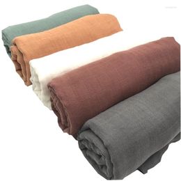 Blankets 2023 All Solid Bamboo Muslin Swaddle Blanket Born Diaper Accessories Soft Wrap Baby Bedding Bath Towel Wholesales
